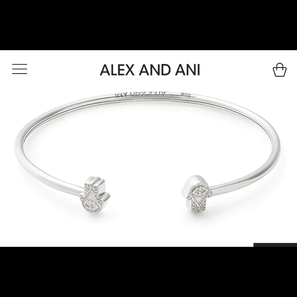 Alex and Ani Hamsa Cuff Bracelet 925 Sterling Silver